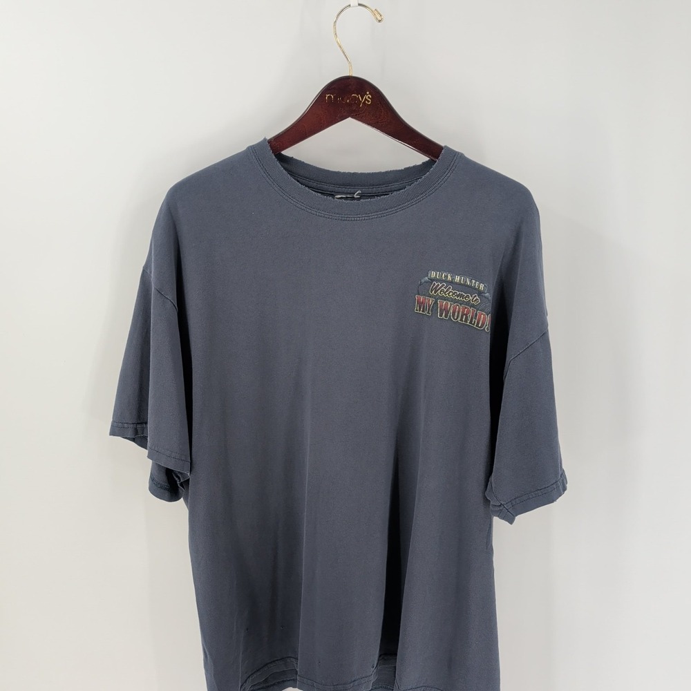 Vintage Duck Hunter Welcome To‎ My World Duck's Dogs & Decoys T-Shirt Light Blue